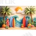 Tło fotograficzne „Papercut plaża z deskami surfingowymi” | 4047
